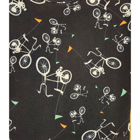 LuLaRoe Women's Size Small Nicole Bicycle Print Fit & Flare Dress Short Sleeve - Picture 5 of 5